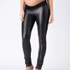 Sale Seraphine Cici | Faux Leather Panel Maternity Leggings