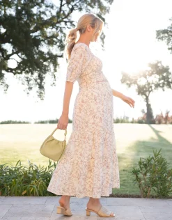 Hot Seraphine Citrine | Cotton Floral Co-Ord Maternity and Nursing Set