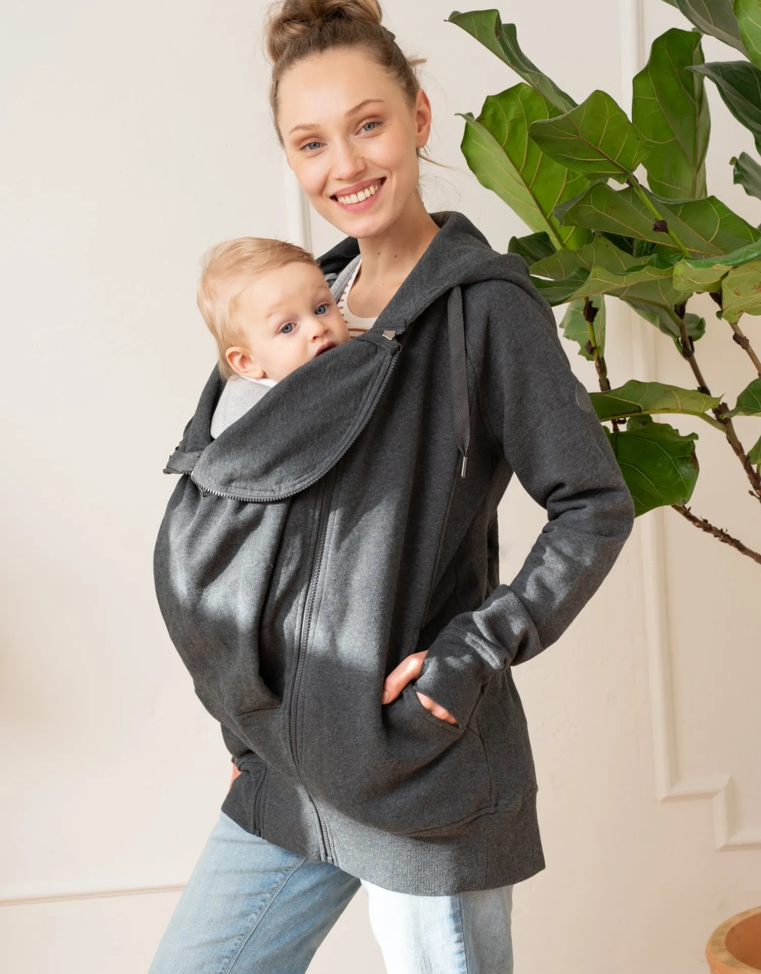 Outlet Seraphine Connor | Grey 3 in 1 Maternity Hoodie
