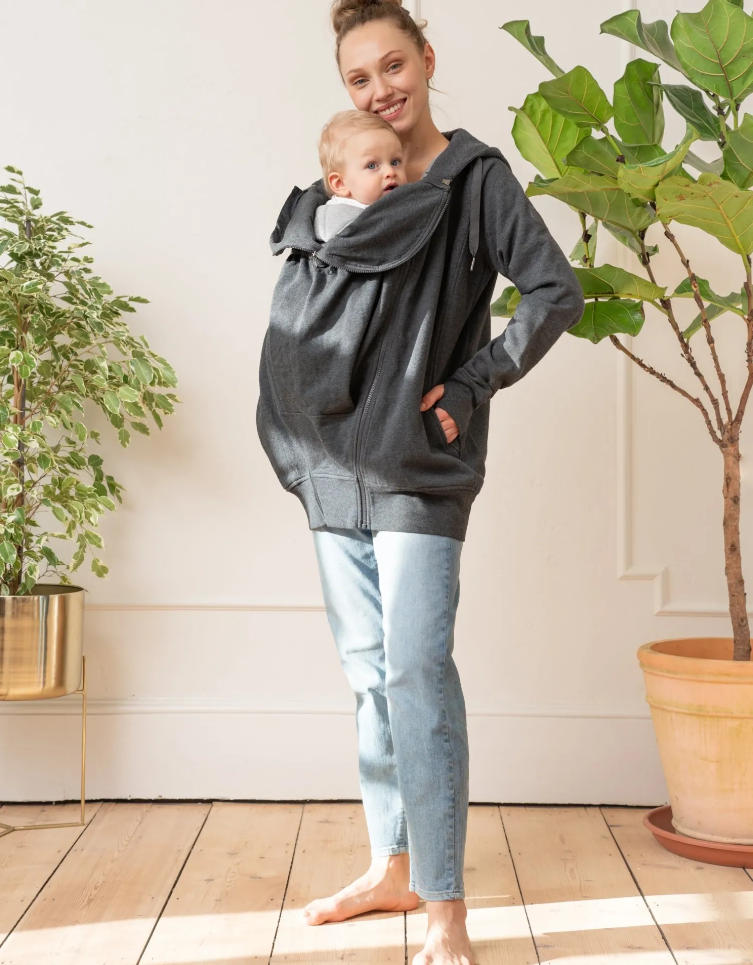Outlet Seraphine Connor | Grey 3 in 1 Maternity Hoodie