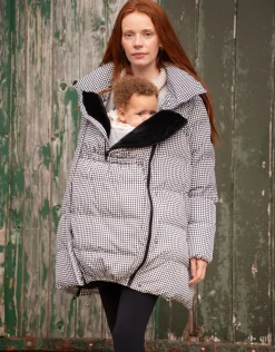 Online Seraphine Cozette | Houndstooth Belted Puffer Maternity Coat