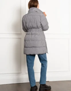 Online Seraphine Cozette | Houndstooth Belted Puffer Maternity Coat