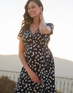 Hot Seraphine Daisy | Maxi-Length Wrap Maternity Dress
