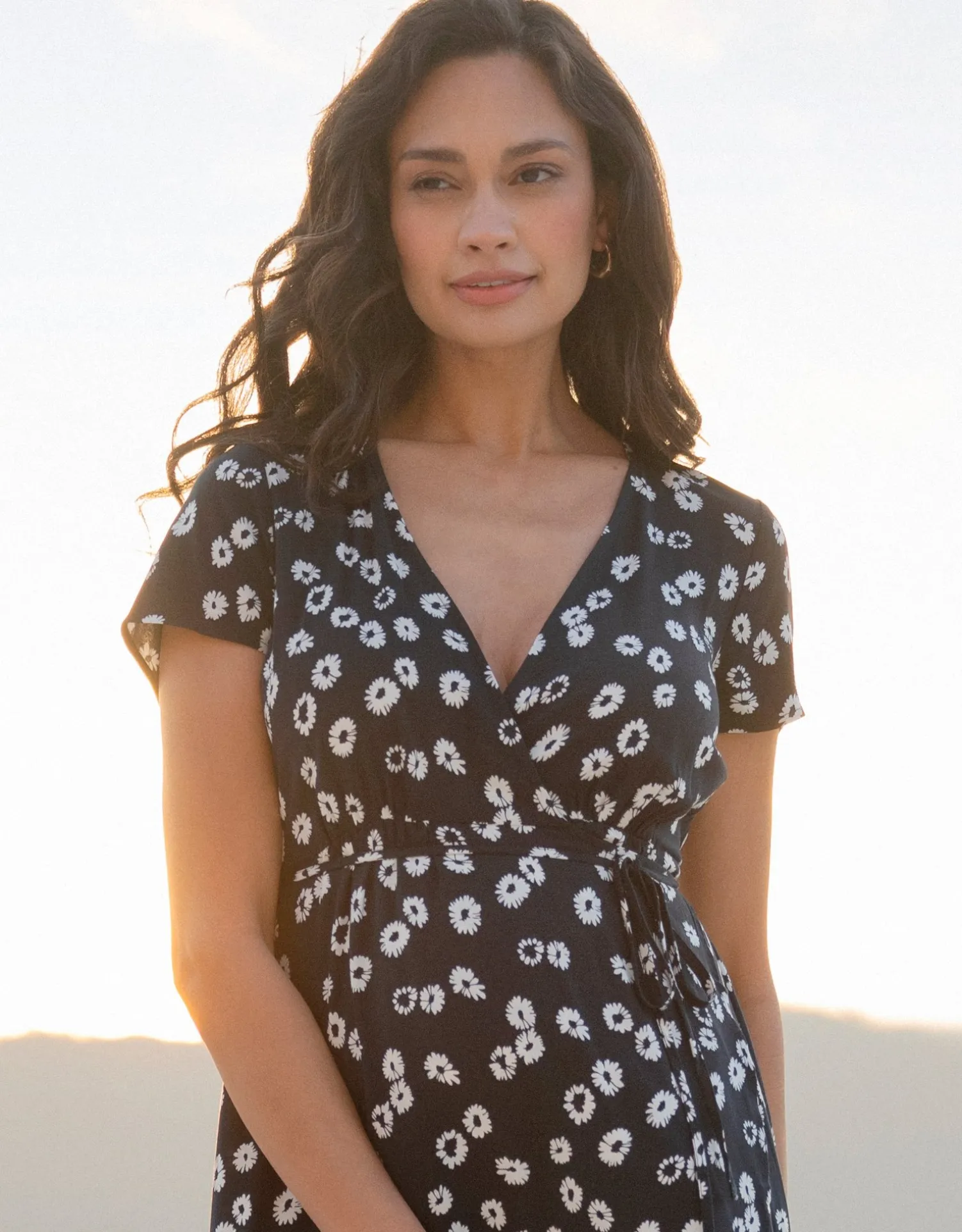 Hot Seraphine Daisy | Maxi-Length Wrap Maternity Dress