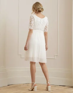 Online Seraphine Dani | Ivory Lace Top Pleated Maternity & Nursing Dress