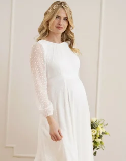 New Seraphine Daniella | Satin Devore Chiffon Maternity Wedding Dress