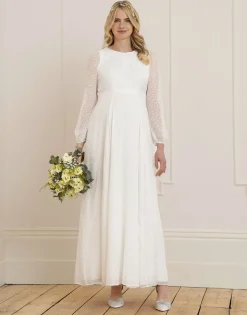New Seraphine Daniella | Satin Devore Chiffon Maternity Wedding Dress