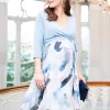 Discount Seraphine Demelza | Sky Blue Wrap Maternity & Nursing Dress