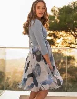 Discount Seraphine Demelza | Sky Blue Wrap Maternity & Nursing Dress