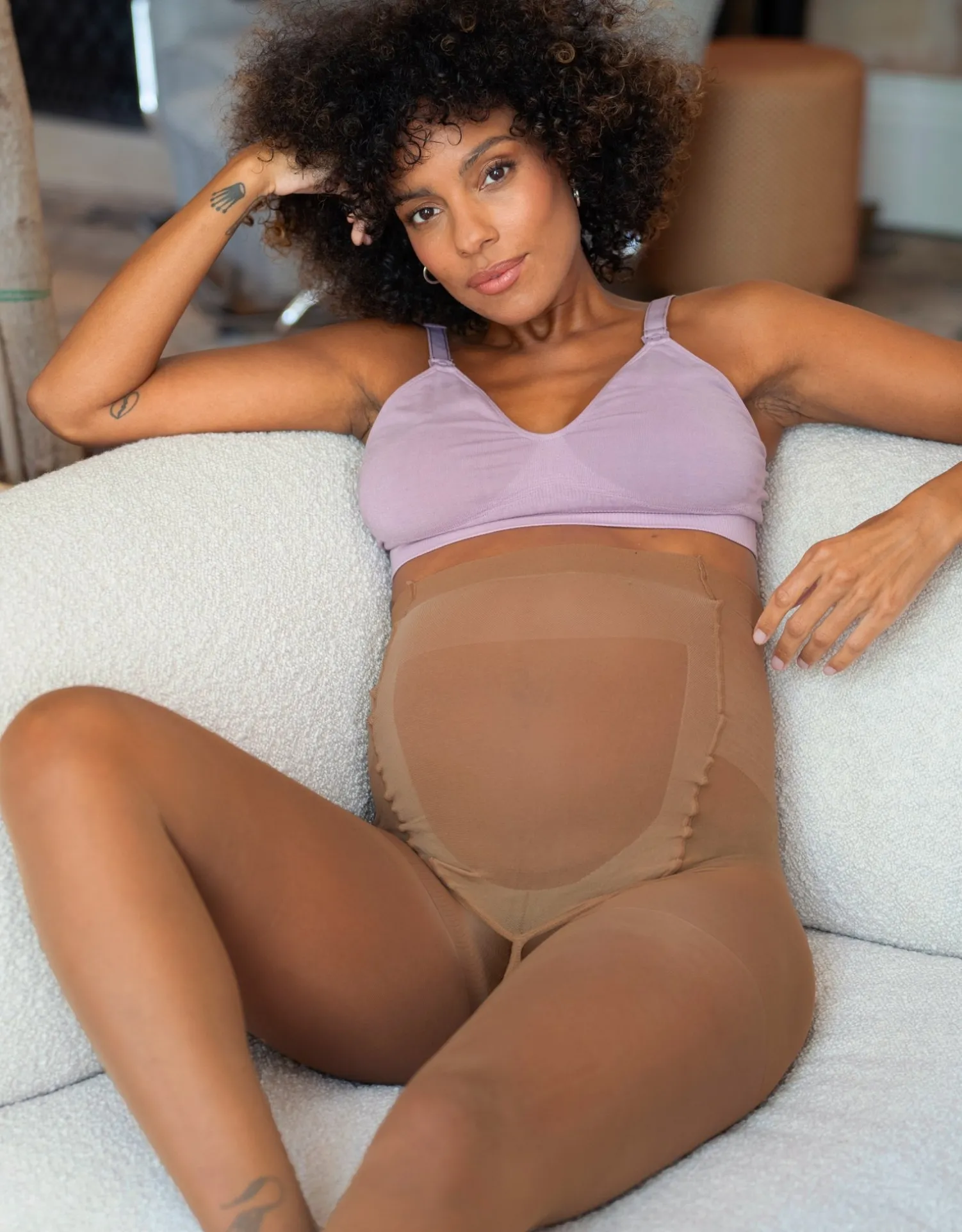 Best Sale Seraphine 20 Denier Mocha Maternity Tights u2013 2 Pack