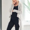 New Seraphine Denise | Grey Cotton & Cashmere Waterfall Maternity Cardigan