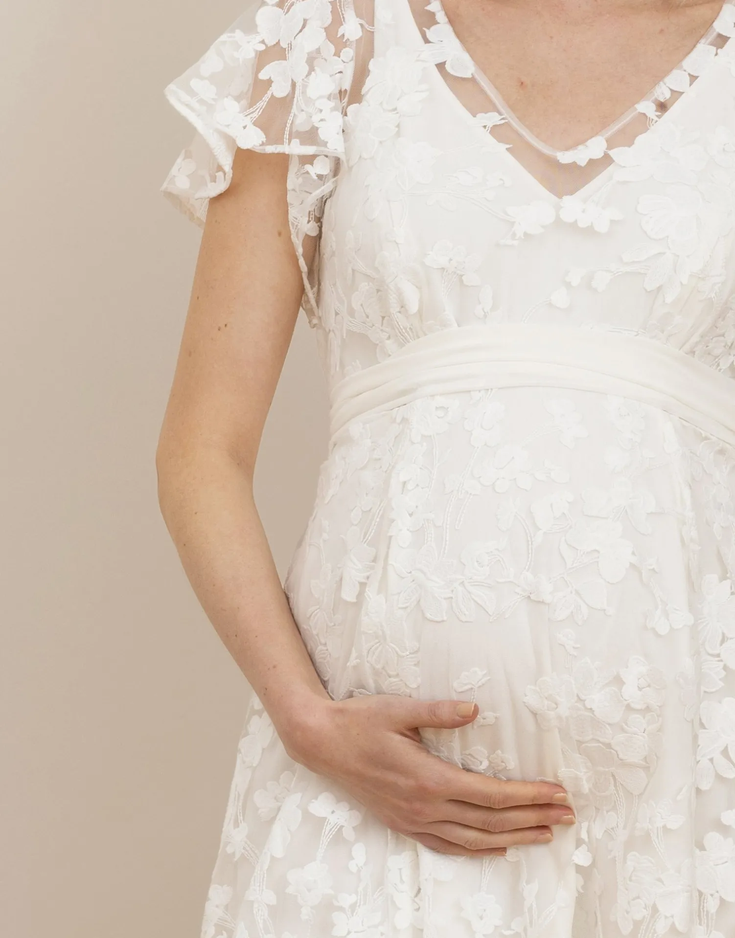 Discount Seraphine Diane | White Floral Lace Maternity to Nursing Occasion Dress