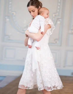 Discount Seraphine Diane | White Floral Lace Maternity to Nursing Occasion Dress