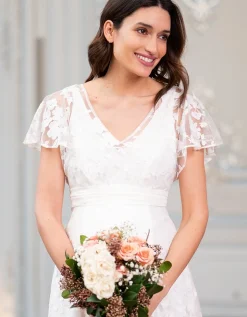 Discount Seraphine Diane | White Floral Lace Maternity to Nursing Occasion Dress