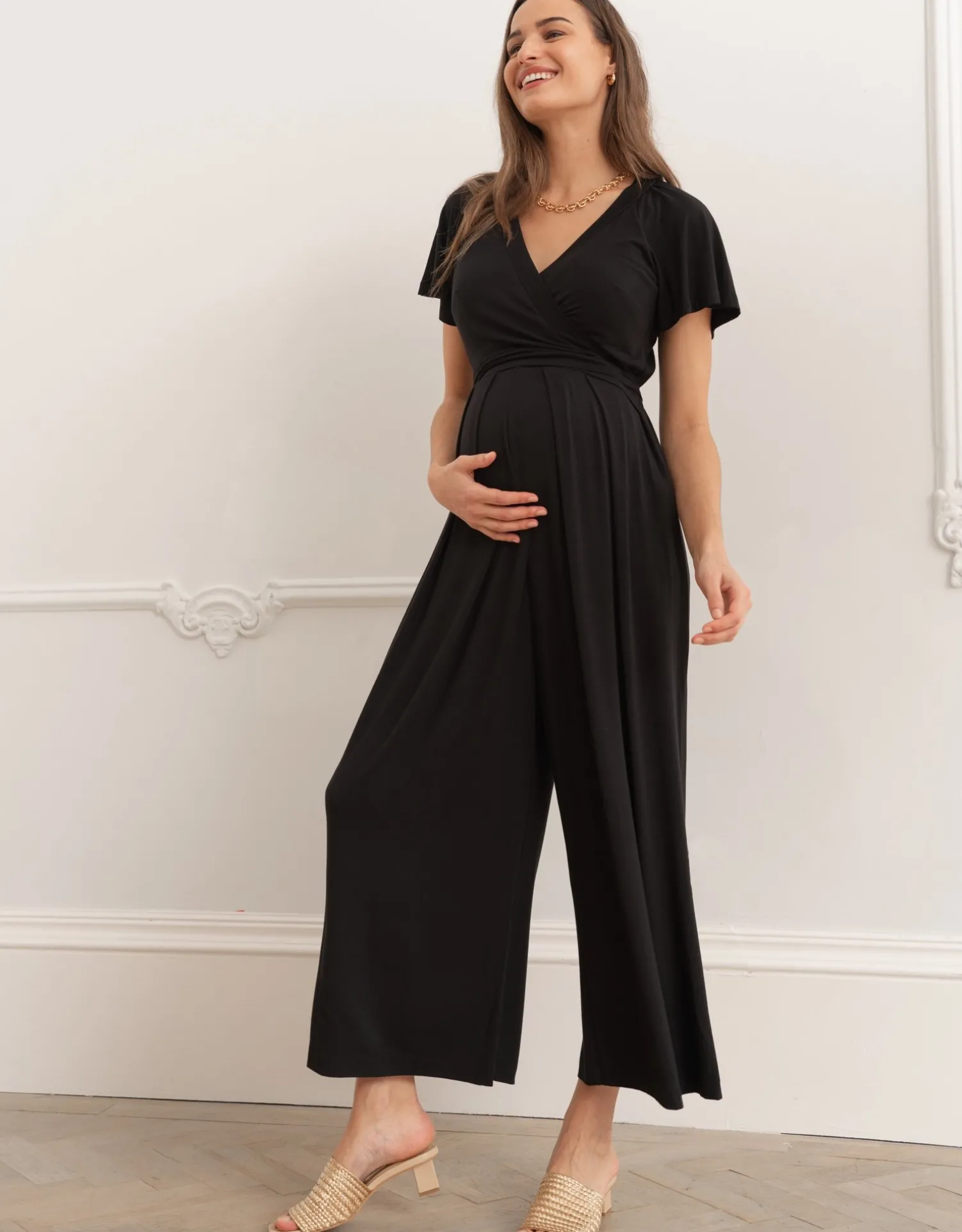 Hot Seraphine Diona | Black Lenzingu2122 Ecoverou2122 Maternity & Nursing Jumpsuit