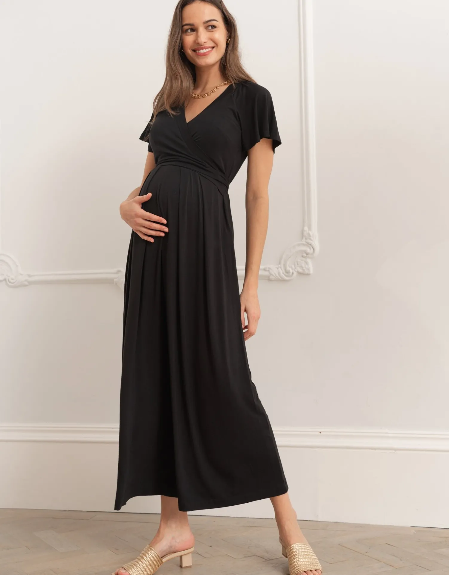 Hot Seraphine Diona | Black Lenzingu2122 Ecoverou2122 Maternity & Nursing Jumpsuit
