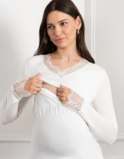 Cheap Seraphine Dottie | Lace Trim Jersey Layering Maternity & Nursing Top