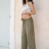 New Seraphine Elan | Wide-Leg Linen-Blend Under Bump Maternity Pants