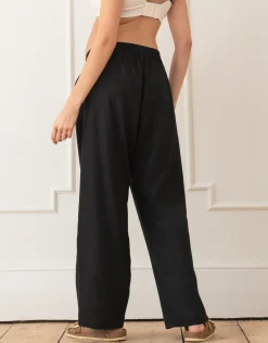 Hot Seraphine Elan | Wide-Leg Linen-Blend Under Bump Maternity Trousers