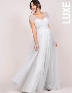 Best Sale Seraphine Eleni | Mist Grey Grecian Maternity Gown