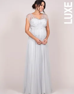 Best Sale Seraphine Eleni | Mist Grey Grecian Maternity Gown