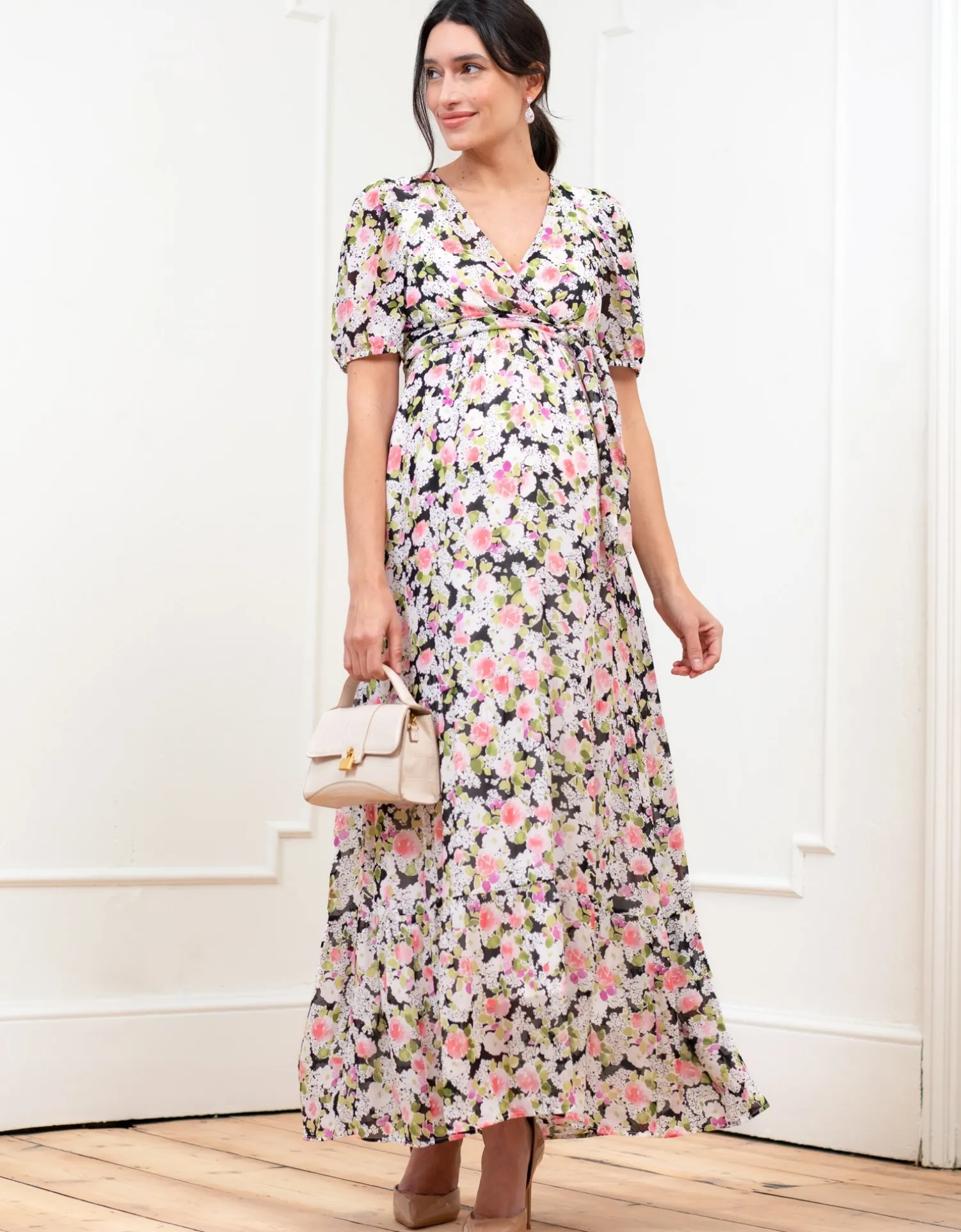 Cheap Seraphine Elthreda | Chiffon Wrap-Top Maxi Maternity and Nursing Dress