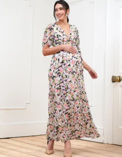Cheap Seraphine Elthreda | Chiffon Wrap-Top Maxi Maternity and Nursing Dress