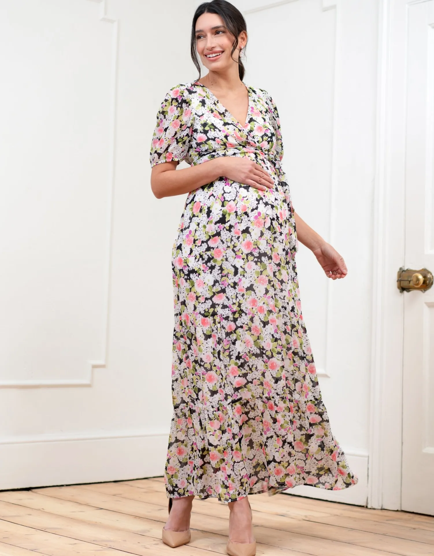 Cheap Seraphine Elthreda | Chiffon Wrap-Top Maxi Maternity and Nursing Dress