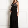 Store Seraphine Embellished Maxi Maternity Dress