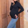 Discount Seraphine Ember | Black Maternity & Nursing Roll Neck