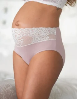 New Seraphine Emelia | Contrast Lace Mid Bump Maternity Briefs