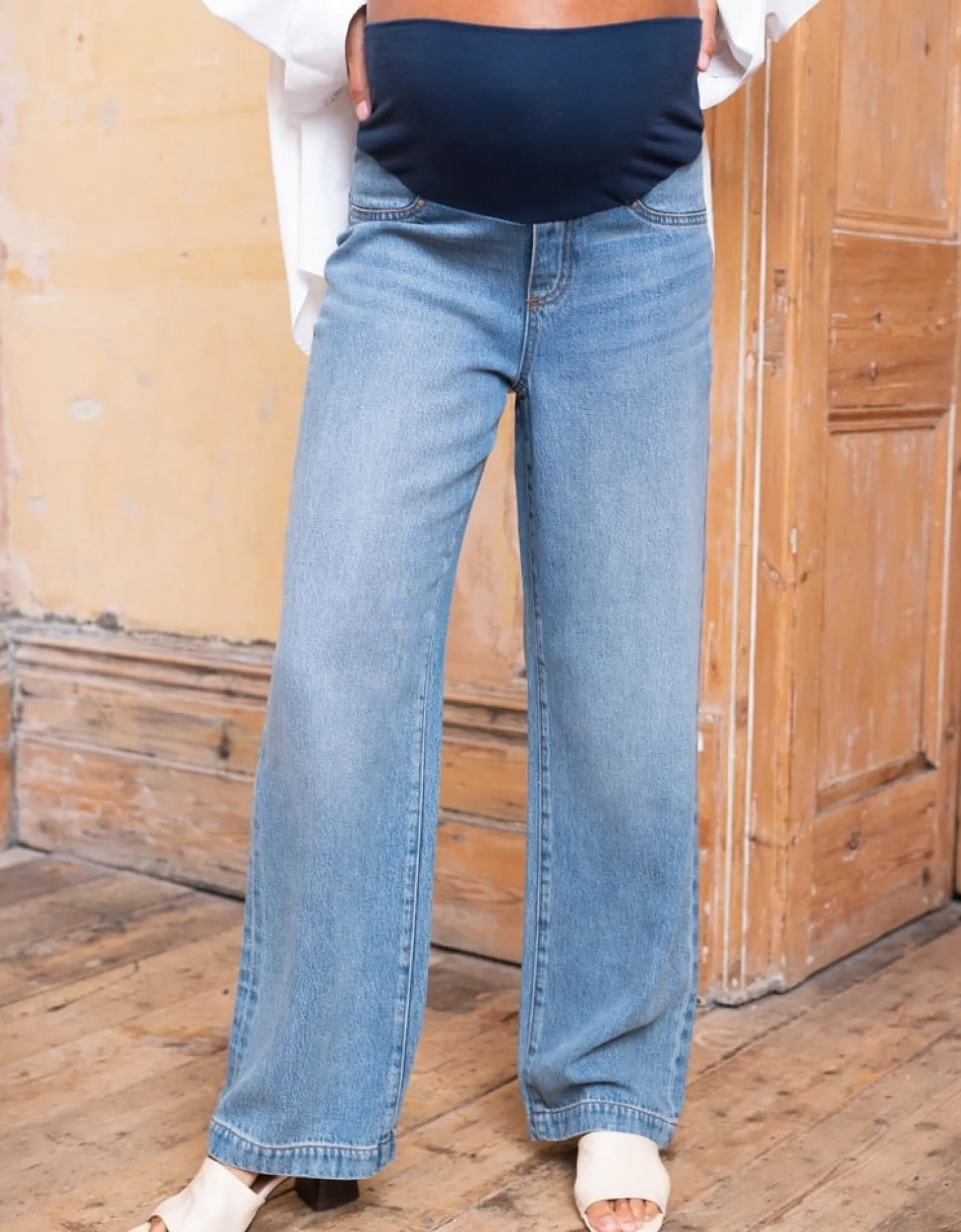 Hot Seraphine Emmett | Over Bump Wide-Leg Maternity Jeans
