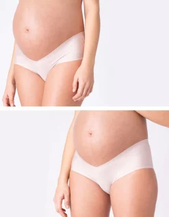 Shop Seraphine Emmie | Twin Pack No VPL Blush Maternity Briefs
