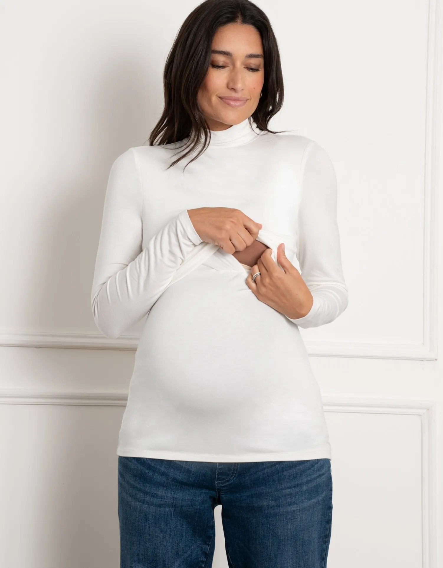 Cheap Seraphine Eragon | Lift-Up Long Sleeve Jersey Maternity & Nursing Layering Top