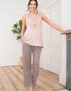 Best Seraphine Estrella | Full Length Jersey Pajama Maternity-To-Nursing Set