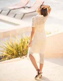Cheap Seraphine Eula | Crochet-Look Maternity-To-Nursing Midi Dress