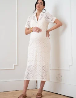 Cheap Seraphine Eula | Crochet-Look Maternity-To-Nursing Midi Dress