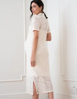 Cheap Seraphine Eula | Crochet-Look Maternity-To-Nursing Midi Dress