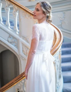 Online Seraphine Evette | Ivory Lace & Silk Maternity Gown
