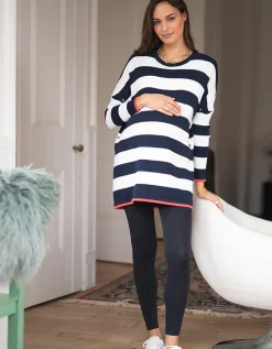 Clearance Seraphine Ezra | Bold Stripe Cotton Knit Maternity & Nursing Jumper