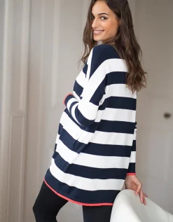 Clearance Seraphine Ezra | Bold Stripe Cotton Knit Maternity & Nursing Jumper