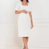 Shop Seraphine Fauna | Tweed Midi Maternity Dress