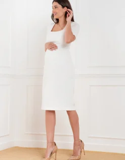 Shop Seraphine Fauna | Tweed Midi Maternity Dress