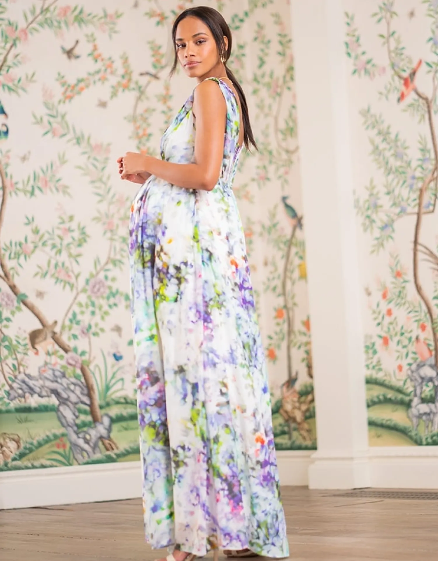 Flash Sale Seraphine Felicity | Floral Silk Maternity Maxi Dress