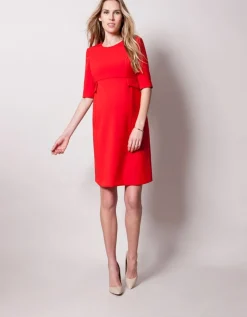Hot Seraphine Francesca | Scarlet Peplum Maternity Dress