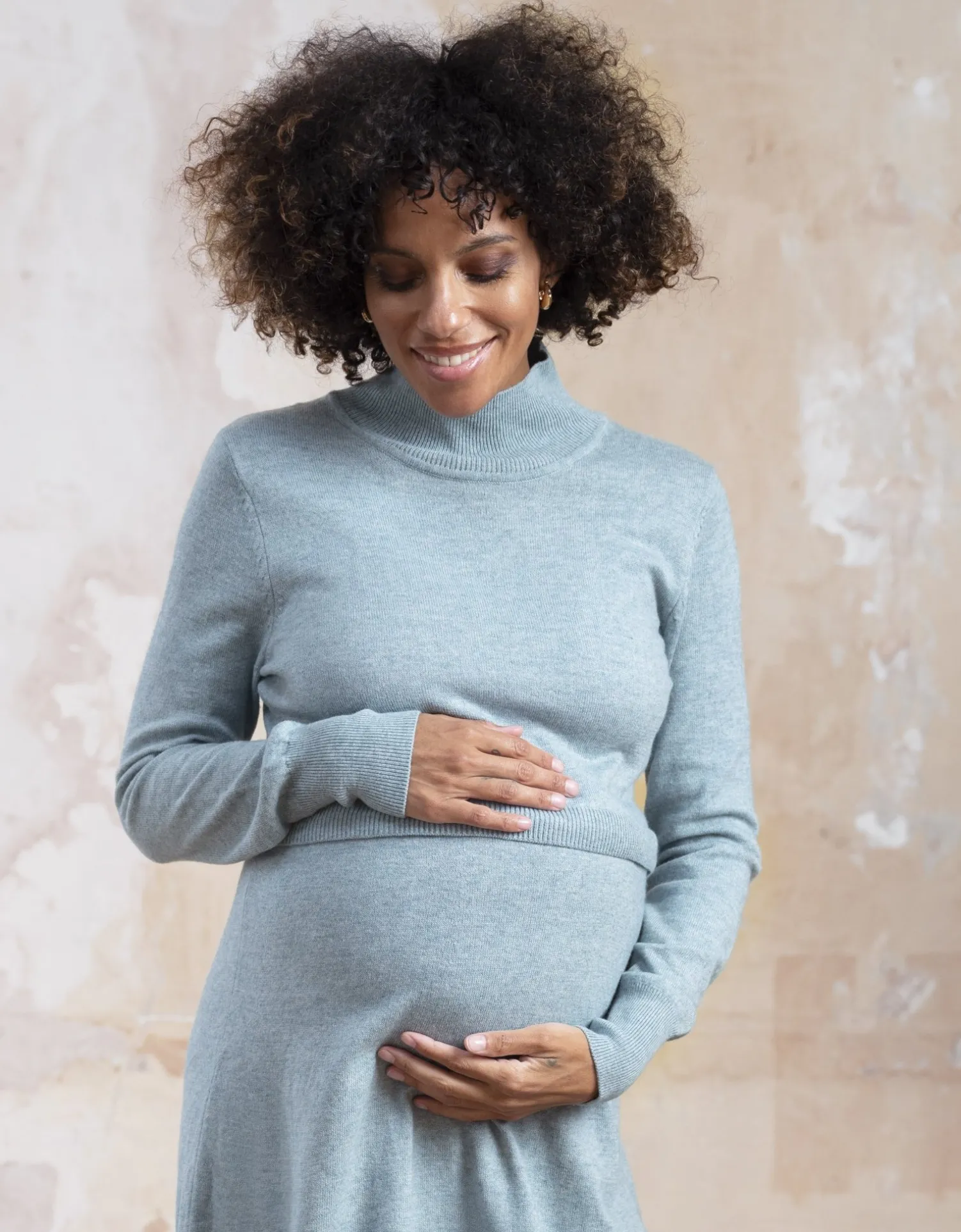 Online Seraphine Freya | Sage Wool Blend Maternity & Nursing Sweater Dress