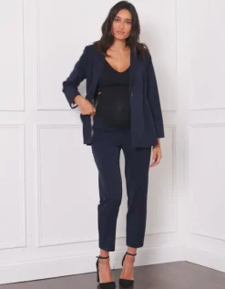 New Seraphine Gabi | Tapered Navy Maternity Pants