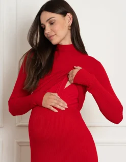 Cheap Seraphine Grazia | Rib Knit Maternity & Nursing Dress