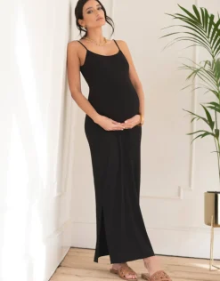 Best Seraphine Heather | Ribbed Jersey Cami Maxi Maternity Dress