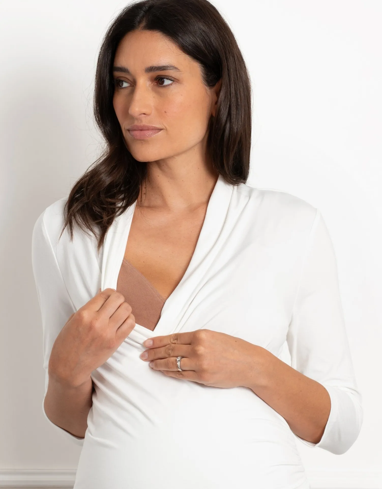 Store Seraphine Ines | Jersey Maternity -To-Nursing Mock Wrap Top